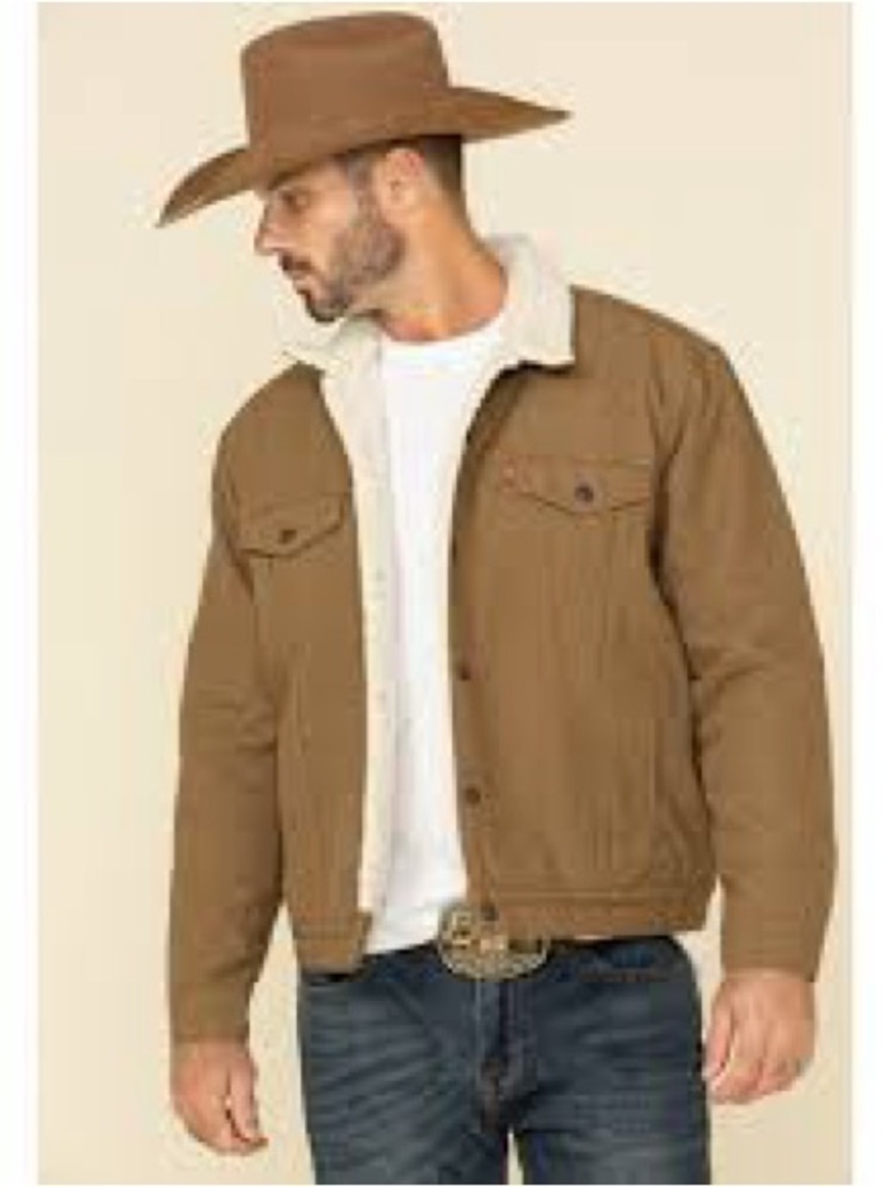 NWT Levi's Men's Sherpa Trucker Jacket Canvas Khaki XL